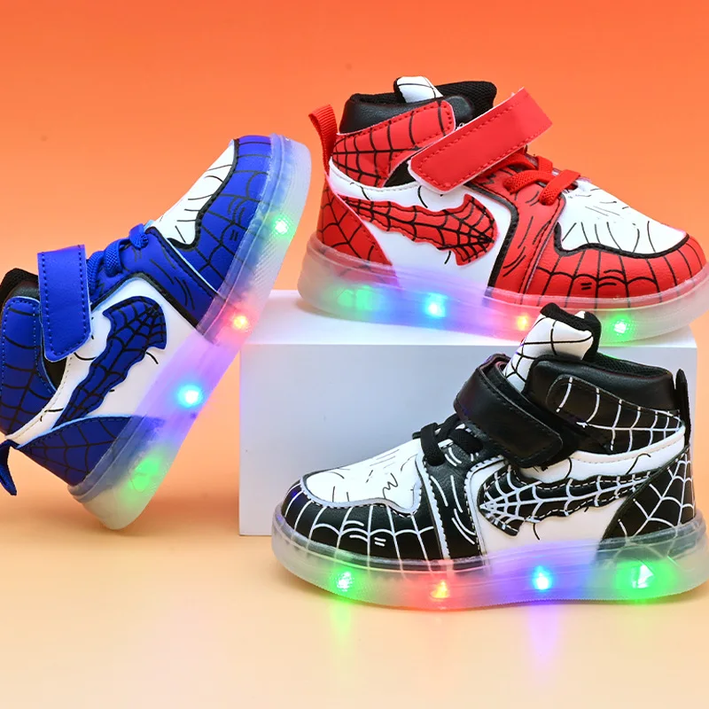 

Disney kids cartoon Spider-Man anna cute Casual shoes soft sports shoes for gift EU size 21-30