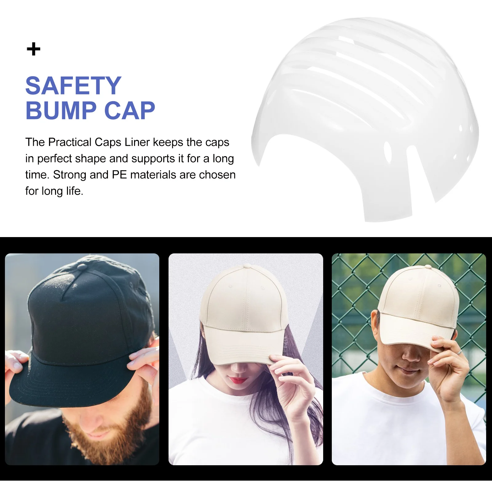 Baseball Cap Liner Pe Material Lightweight Durable Insert Shell For Outdoor Sports Safety Hat Liners Protective Bump Cap