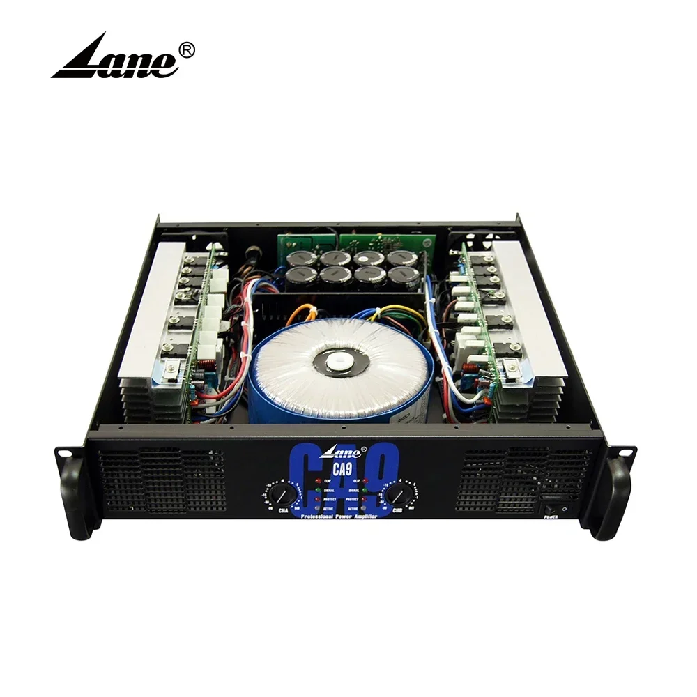 2026/Lane CA9 Genuine Aluminium Front Panel 2*600 Watt 2U Class H Karaoke Audio Power Amplifier DJ