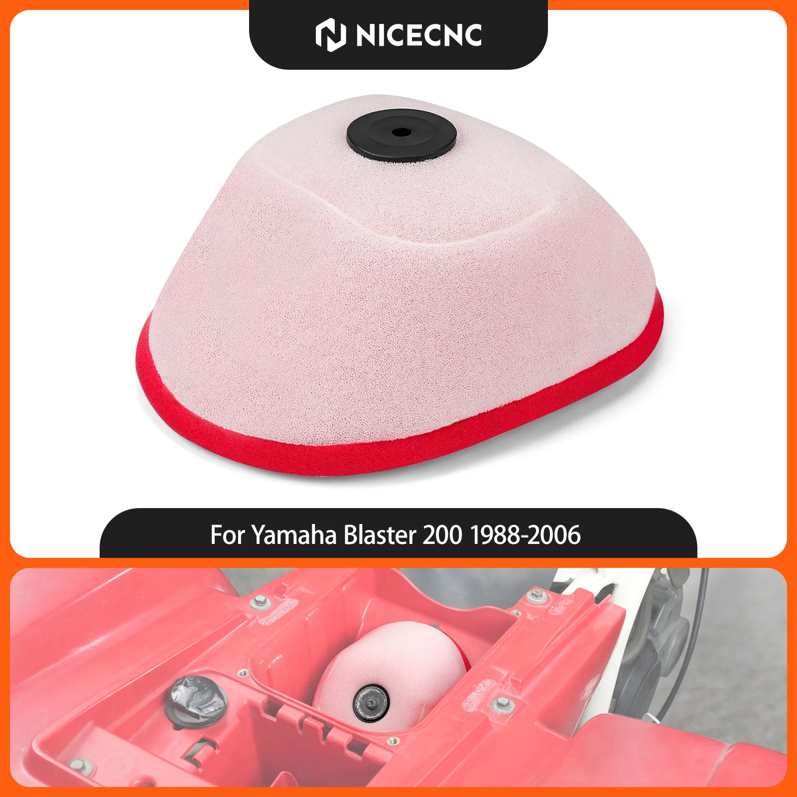 NICECNC para Yamaha Blaster 200 1988-2006, filtro de aire para Yamaha Grizzly 125 Raptor 250, filtración de doble capa