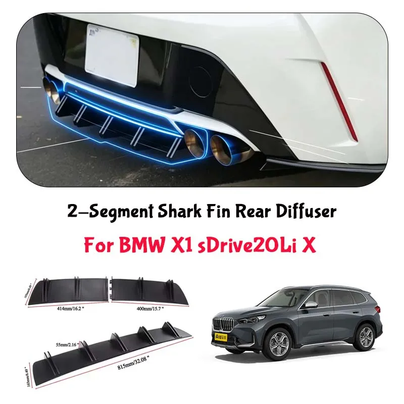 For BMW X1 sDrive20Li X Shark Fin Rear Diffuser Split Chassis Spoiler Auto Aerodynamic Parts Aerodynamic Modification