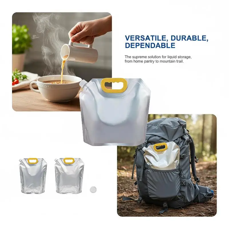 1PCS Food Grade Aluminum Foil Spout Pouches Lightproof Heat Cold Resistant For Drinks Sauces Camping Daily Use