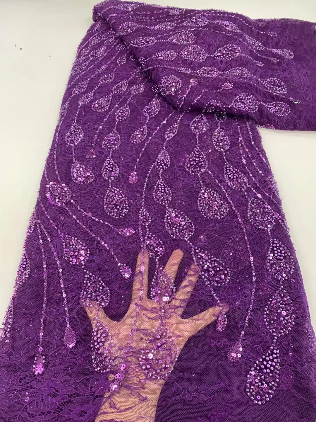 

Африканская кружевная ткань с блестками и бисером, высокое качество, французская нигерийская кружевная ткань с вышивкой для свадебного шитья ZX6246