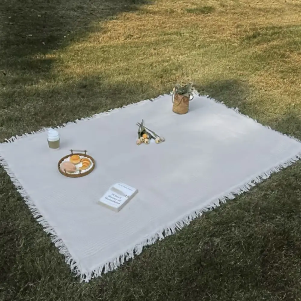 

With Tassels Plaid Pattern Tablecloth Rectangle Dust-proof Furniture Cover Country Style Modern Garden Picnic Mat Banquet