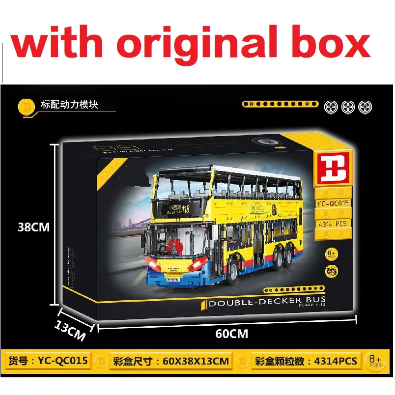 

With Original Box 4255PCS YC-QC015 Double Decker Bus Technology Bricks With Remote Control Version Building Blocks Gifts