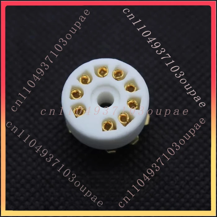 Ceramic Small 9-Pin Electronic Tube Socket Small Nine-Pin Tube Socket for 12AX7 U7 T7 ECC83 PCB Mounting Gold-Plated 10pcs