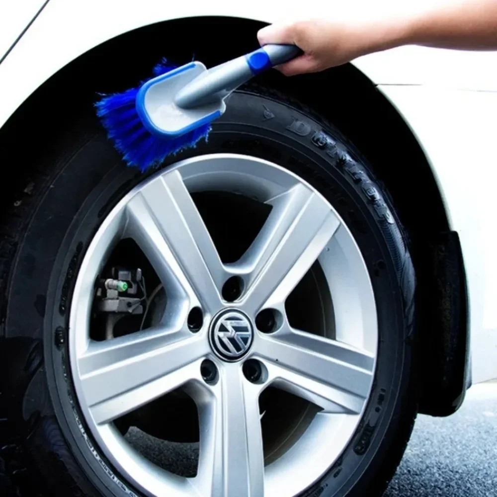 1/3PCS Car Wash Tool Wheel Hub Brush Combination Household Blue Tire Brush Car Beauty Maintenance and Cleaning Steel Ring Brush