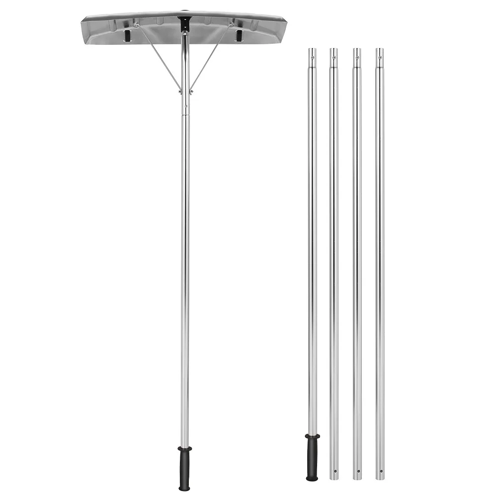 New design snow rake easy to insult aluminum length adjustable foldable roof snow rake with rollers