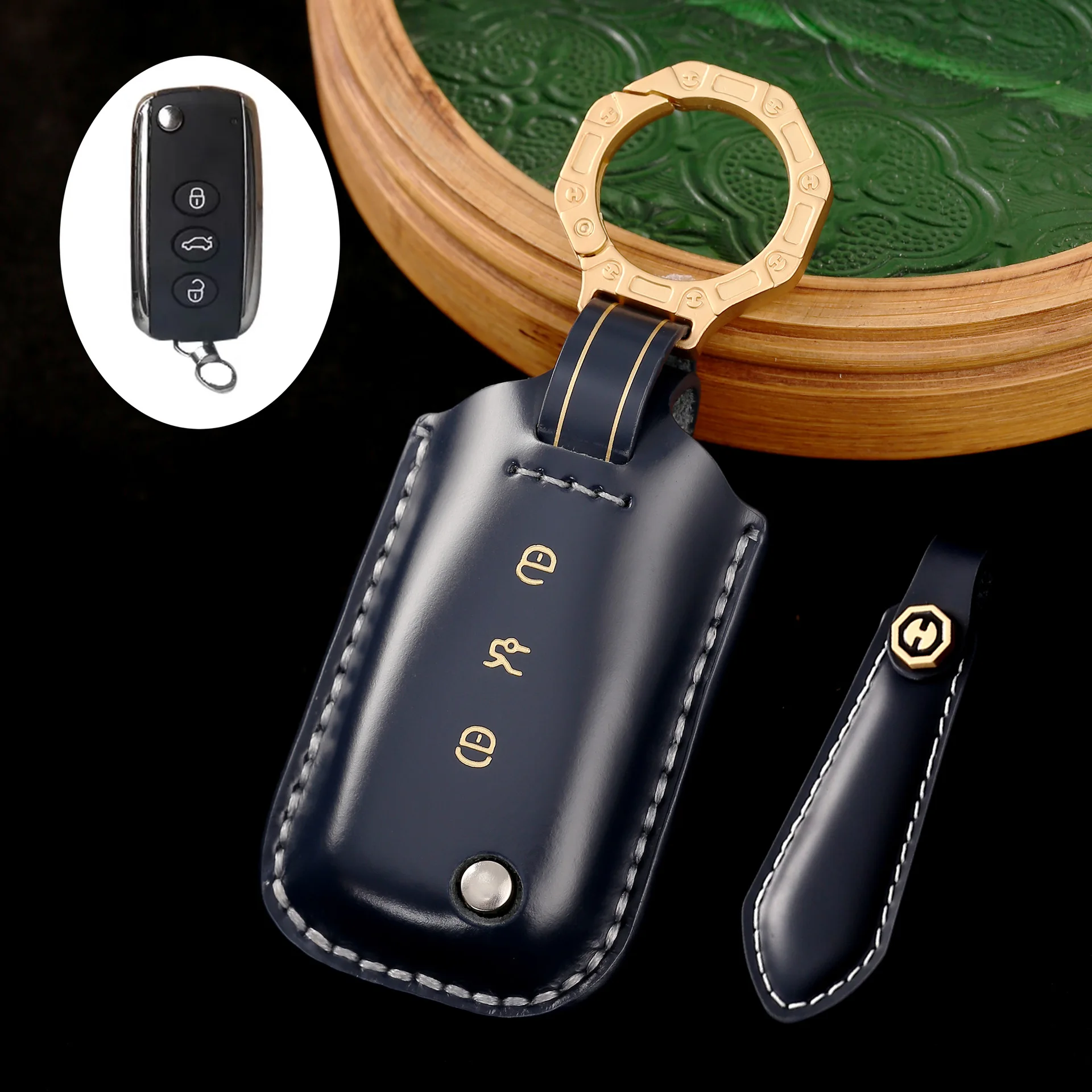 Leather Key case for Bentley Bentayga Speed Mulsanne Flying Spur Continental GT Top Leather Car Key cover Holder