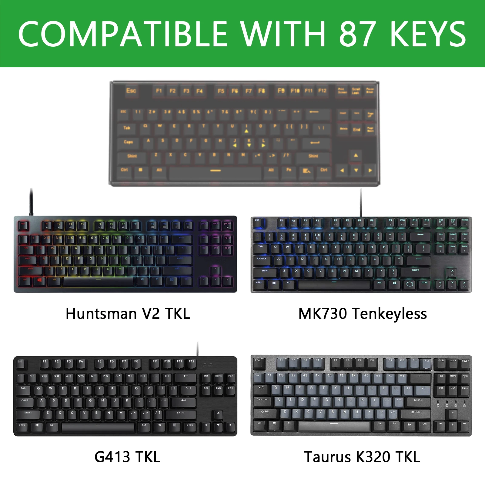 غطاء غبار لوحة المفاتيح Geekria Tenkeyless TKL، غطاء لوحات مفاتيح أكريليك بلوري لألعاب الكمبيوتر الميكانيكية المدمجة بنسبة 80%