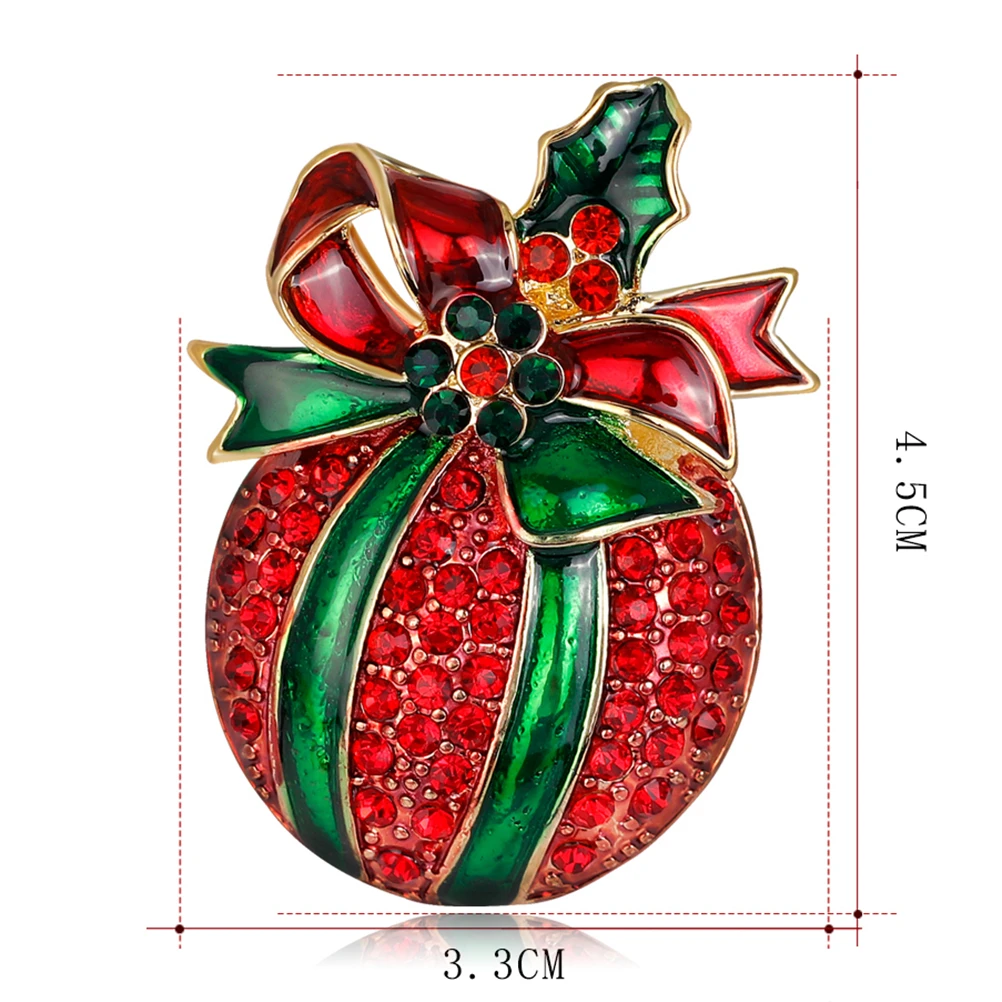 

2Pcs Christmas Apple Pin Exquisite Alloy Brooch Shaped Creative Breastpin for Bag Clothes Hat Scarf Wedding Birthday Parties
