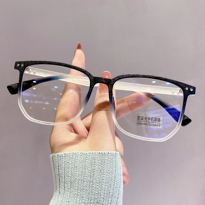 

Anti Blue Light Myopia Glasses Black Frame Trendy Men's Internet Celebrity Radiation Protection Women's Large Frame Flat Mirror