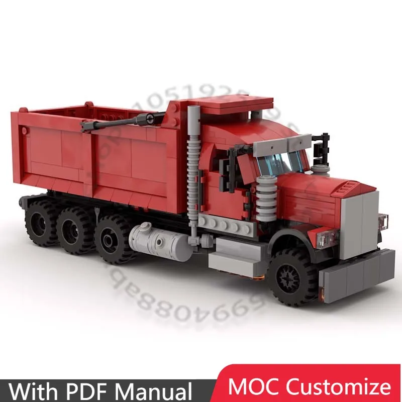 

710 PCS Speedy Sports Car Kenworth W900 Dump Truck MOC Customize Modular Building Block Design Brick DIY Boys Assembly Toy Gift