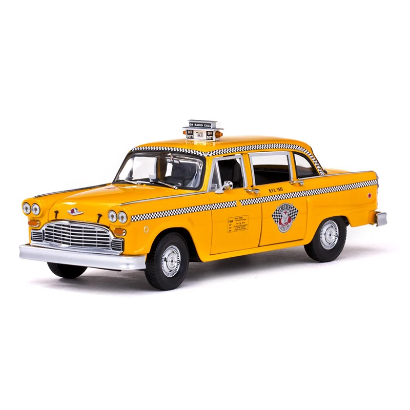 1:18 Scale 1981 A11 New York Taxi Retro Car Model Metal Diecast Alloy Toy Vehicle Decoration Gifts Collection Display Fans