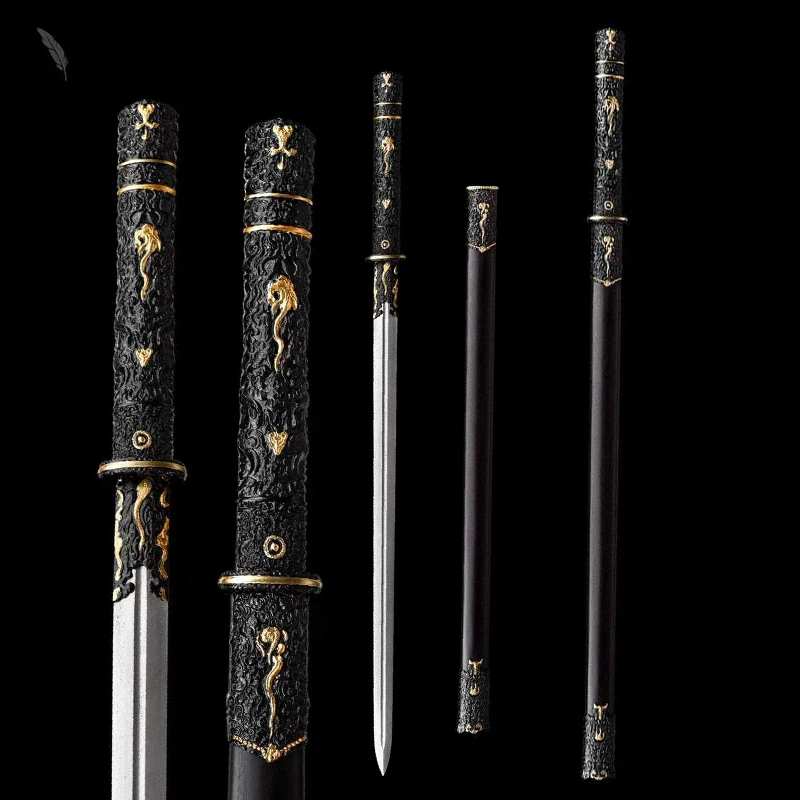 Jian Chinese Sword,Decoration,Ornament, Full Size Real Sword Dragon Sword,Real Folded Steel Blade, Long sword