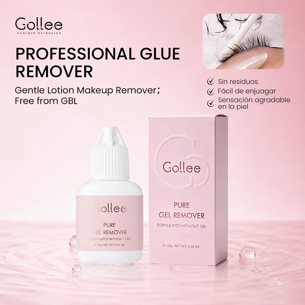Gollee Makeup Remover Lash Glue Remover Transparent Fast Clean Gentle Unloading Glue Eyelashes Remover Remove Single False Lash