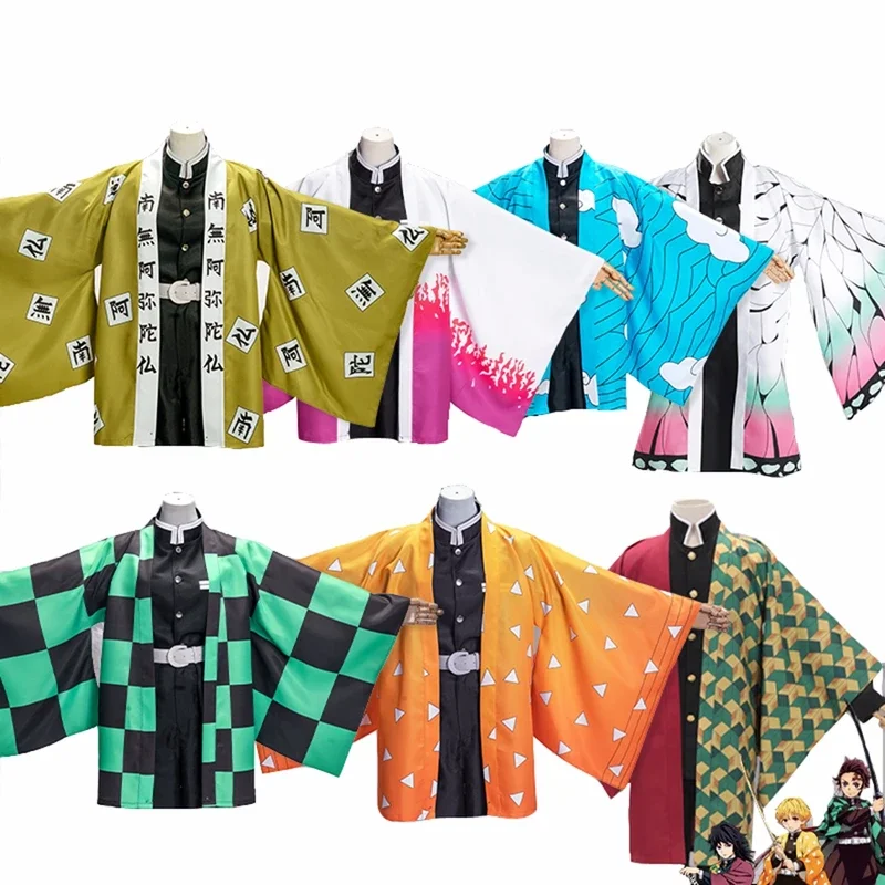 

Anime Kamado Tanjirou Cosplay Cape Kochou Shinobu Rengoku Kyoujou Tomioka Giyuu Haori Yukata Casual Kimono Cloak