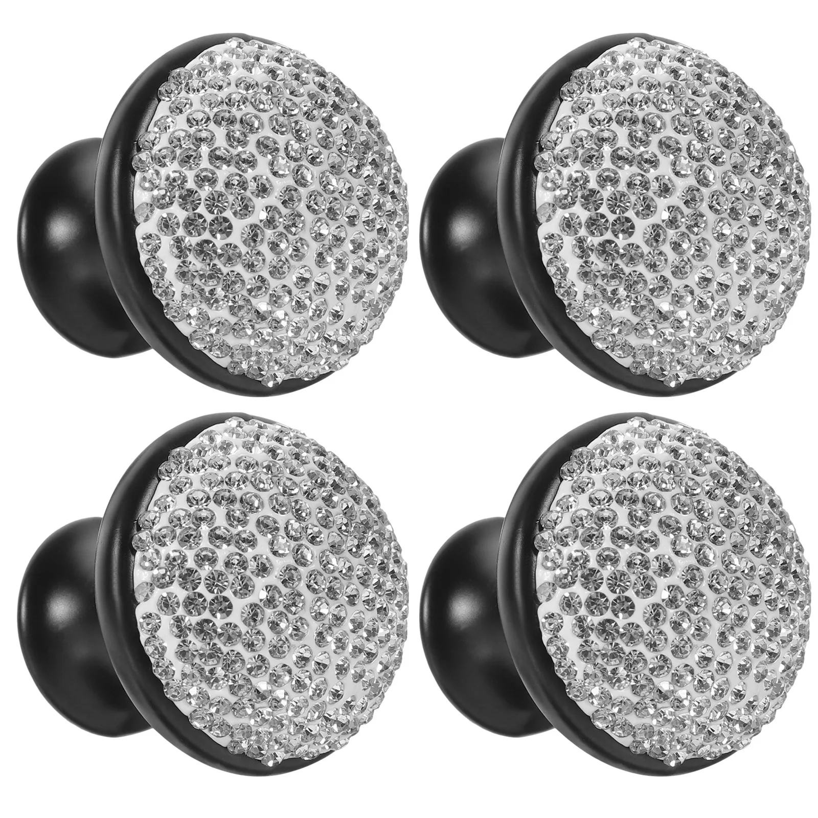 

4Pcs Crystal Furniture Knobs Aluminum Alloy Rhinestone Mushroom Design Durable Cabinet Drawer Pull Handles for Home Wardrobe