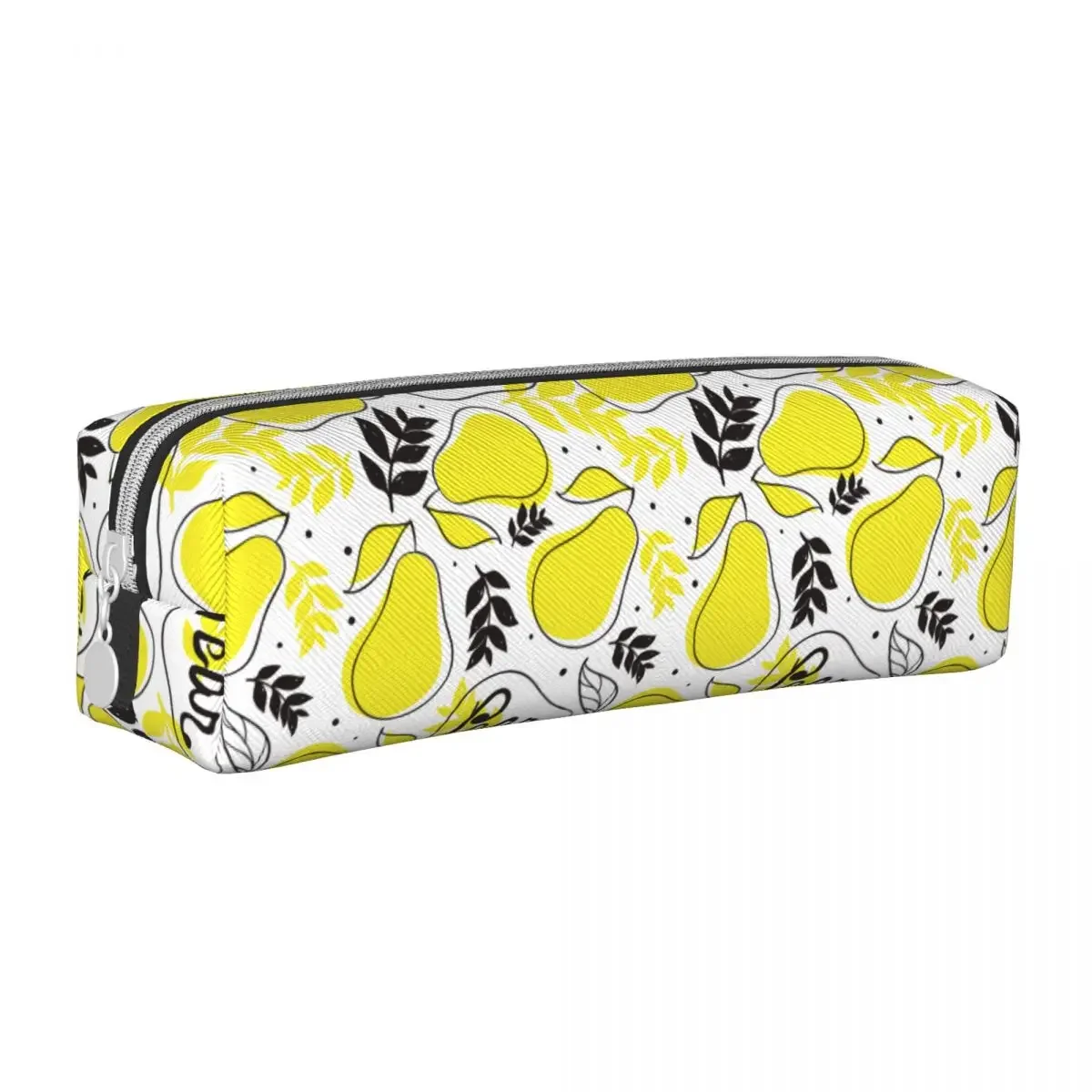 Yellow Pear Fresh Tropical Style Fruit Cute Pencil Case Pen Box  Bags Student Large School Supplies Cosmetic cases