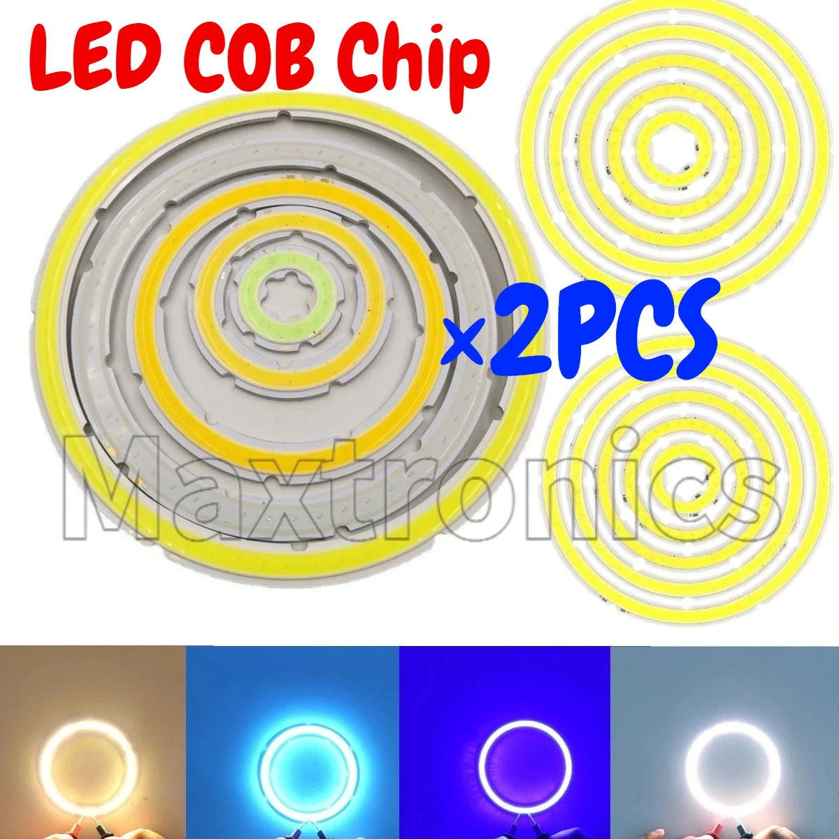 4W-12W 2pcs LED COB Angel Eyes Light Beads 25mm-110mm on Aluminum Board Ring Bule /Warm White Light Source COB Chip DC 12V-14V