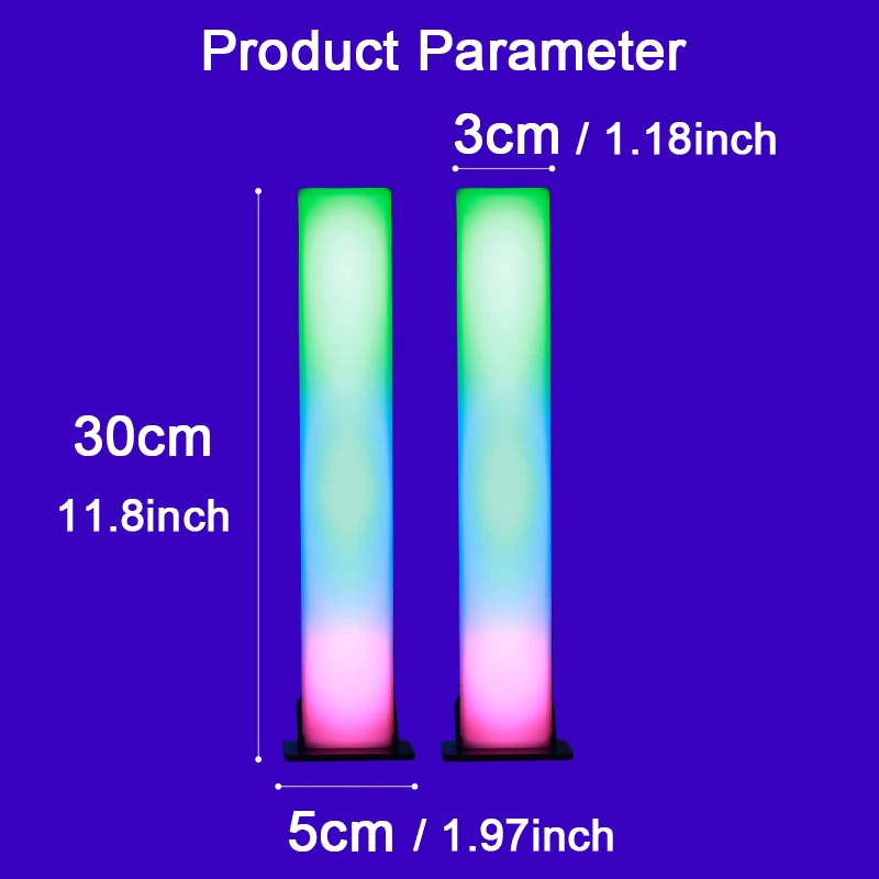 Smart RGB Led Light Bars Tuya Wifi Music Sync Led TV Backlights for Gaming, PC, Room Decoration, Work with Alexa and Google Home