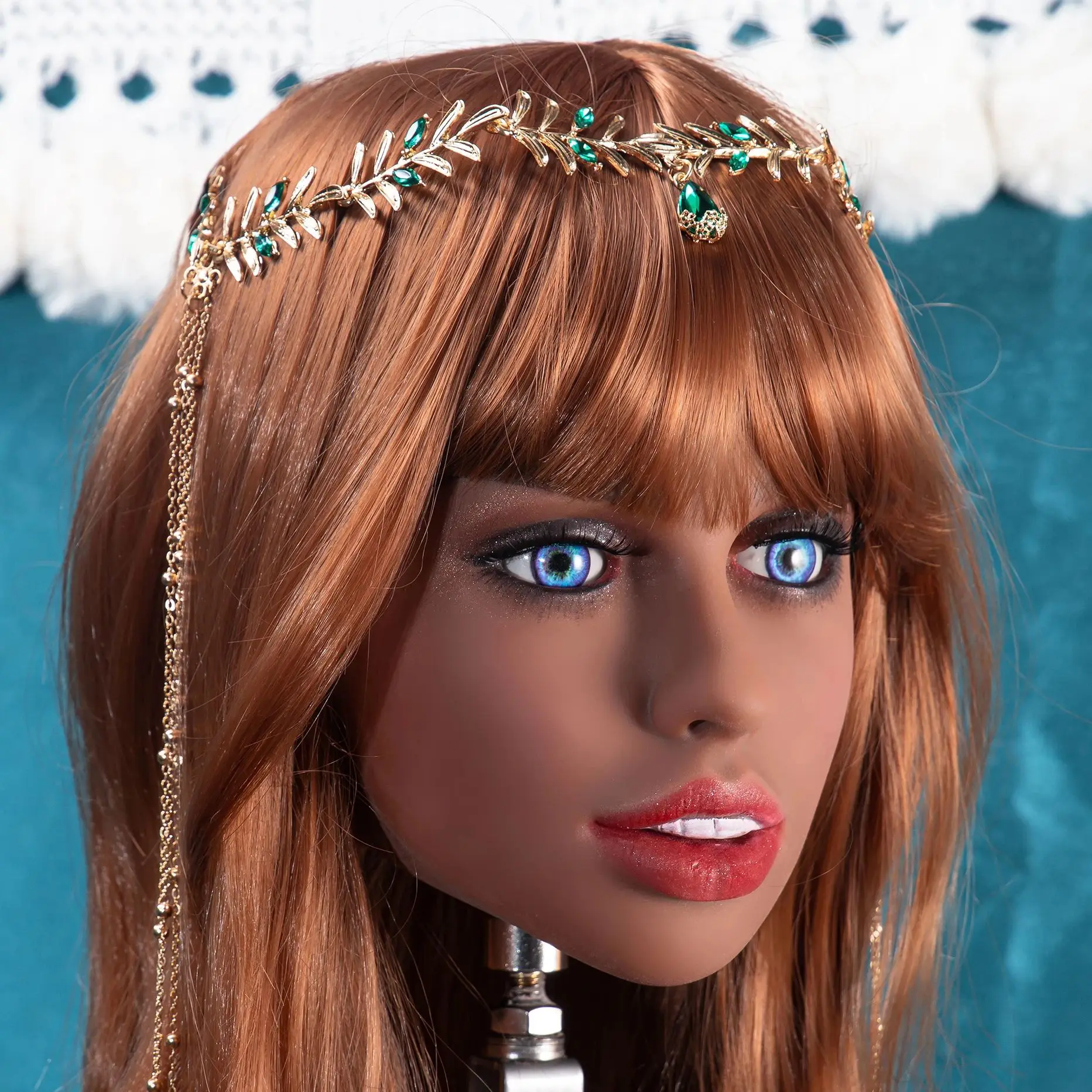 نموذج رأس بشري للبالغين M16 للجنسين مع واجهة لولبية وشعر مستعار مطابق للتلميذ