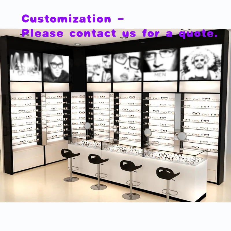 custom.Optical Shop Showcase Interior Design Furniture Decoration Custom Eyewear Display Wall Cabinet Sunglasses Mall Kiosk