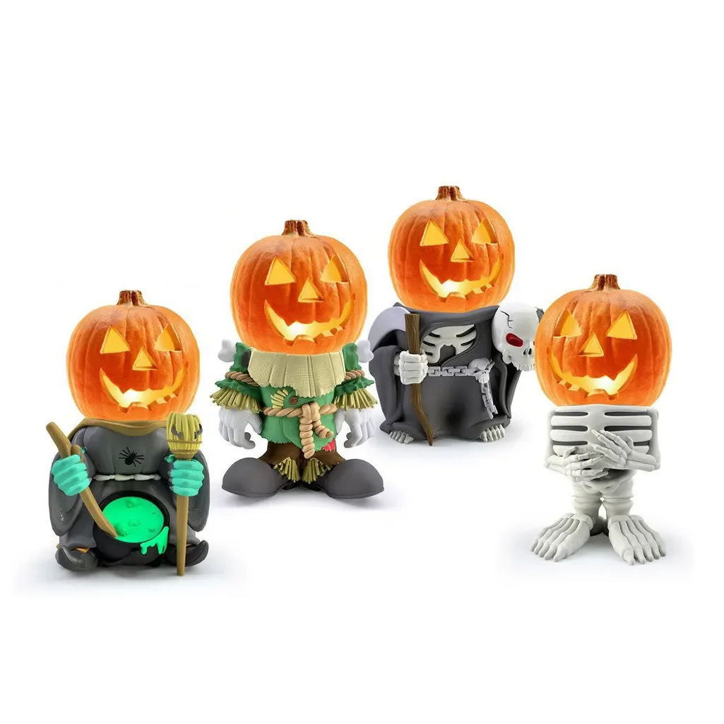 

Halloween Pumpkin Knight Ornament Garden Decoration Bar Party Glowing Pumpkin Head Resin Ornament Home Decoration Accessories