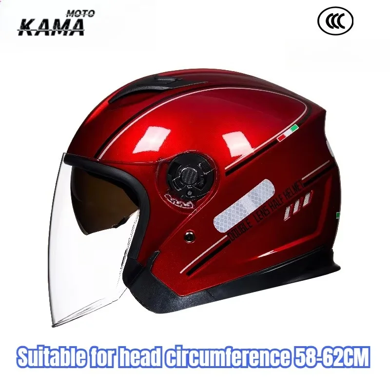 3/4 Open Face Motorcycle Helmet - Lightweight ABS Shell, Dual Visor (Inner & Outer), Stylish & Minimalist Design for Men & Women