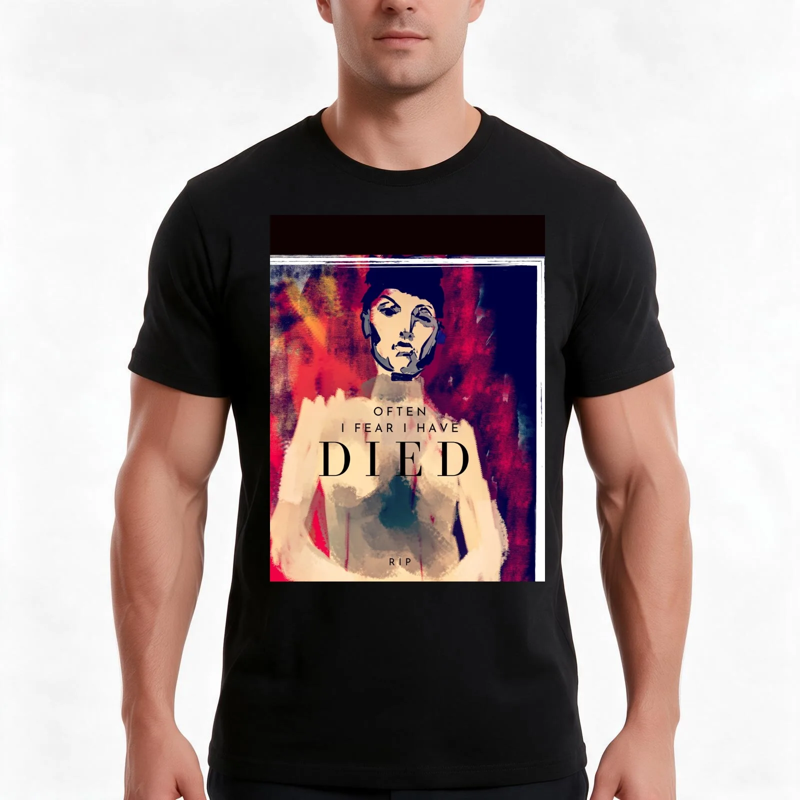 Often I fear I have died. T-Shirt Summer Casual Cotton Tee Oversized Streetwear Tops Vintage Graphic Print Unisex Men Women