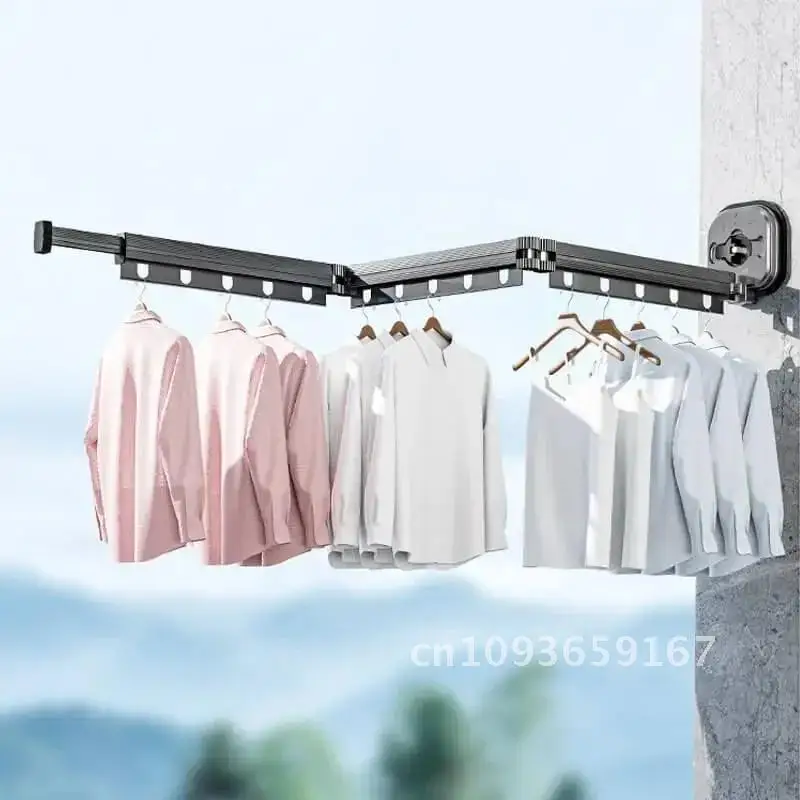Folding Clothes Hanger Indoor Retractable Cloth Drying Rack Space Saving Wall Home Mount Rack Clothesline Laundry Amp Clothing