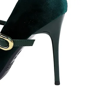 Hohe Stiletto -Sprünge für Frauen, Mary Jane Party Bomben, Dame, Metallschnalle, Ball, Kamelarmband, Samt, Burgunderschuhe, 7 cm, 10 cm 12 Hauptverkaufskamelschuhe - №9