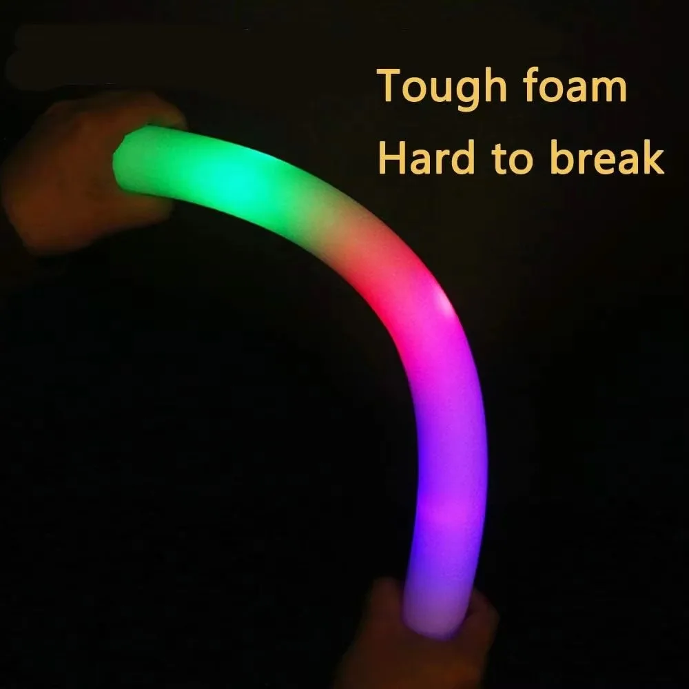 52 Pcs LED Foam Sticks Light Up Batons Party Favors with 3 Modes Colorful Flashing, for Party/Halloween/Xmas, Party Supplies