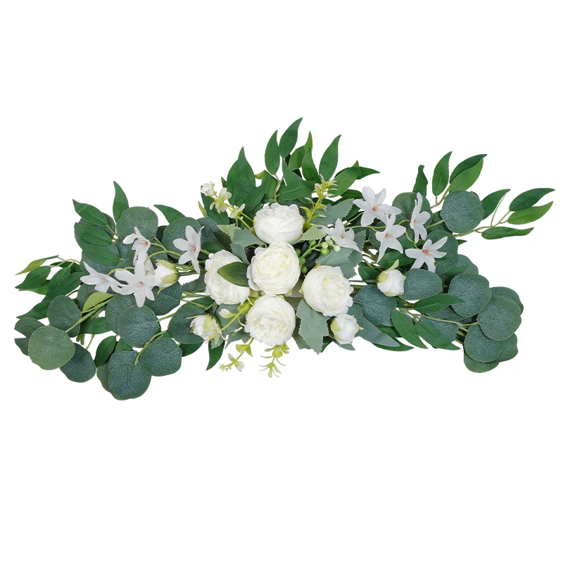 1PC Künstliche Hochzeit Bogen Blumen Boho Rote Rose Eukalyptus Girlande Vorhänge Hause Dekoration Hochzeit Dekorationen Willkommen Zeichen – Detail 13