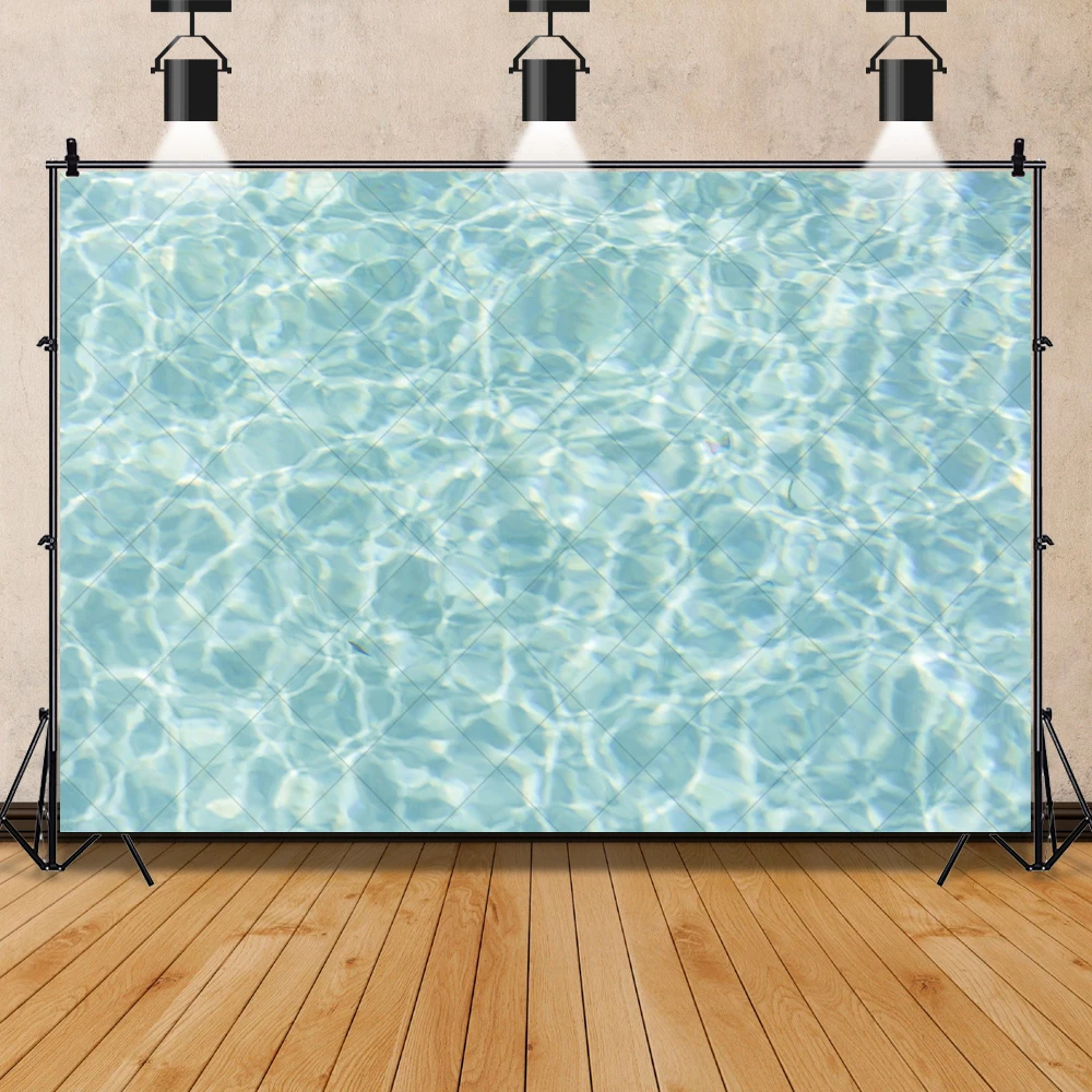 Shining Blue Sea Water Ripple Background Custom Room Decor Ocean Poster Adult Kid Portrait Photography Backdrop For Photo Studio