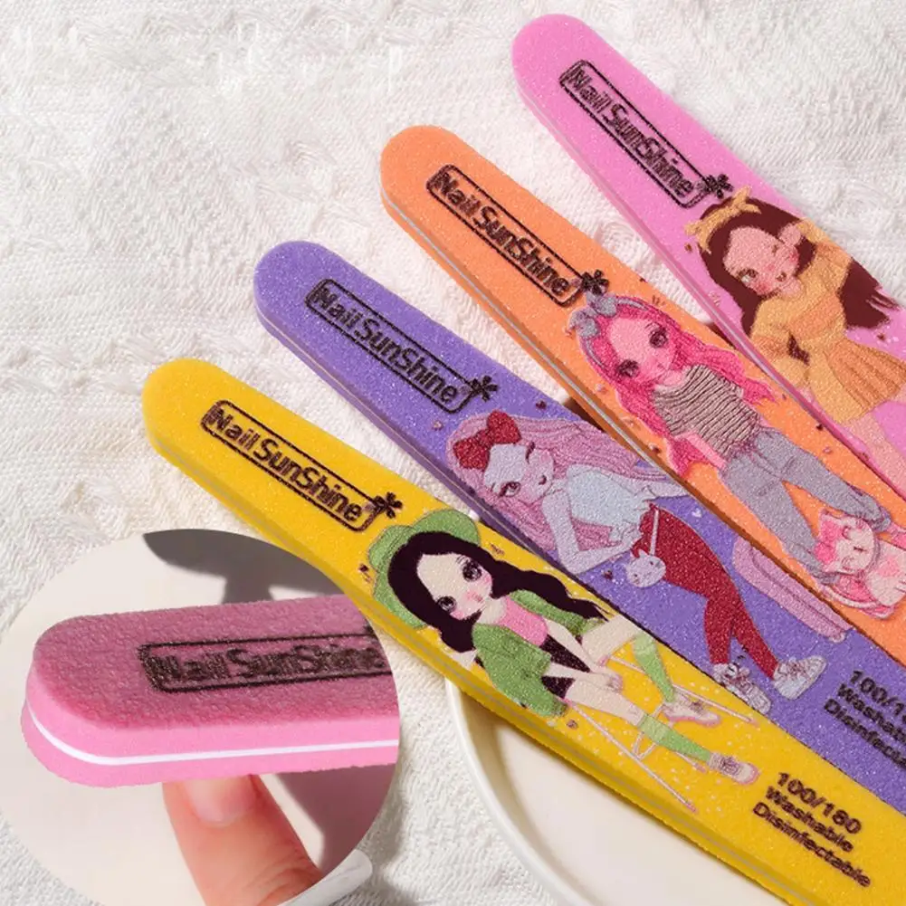 3Pcs Good Cartoon Fingernail File Sanding Buffing Files Manicure Files Random Style  Exquisite Pattern