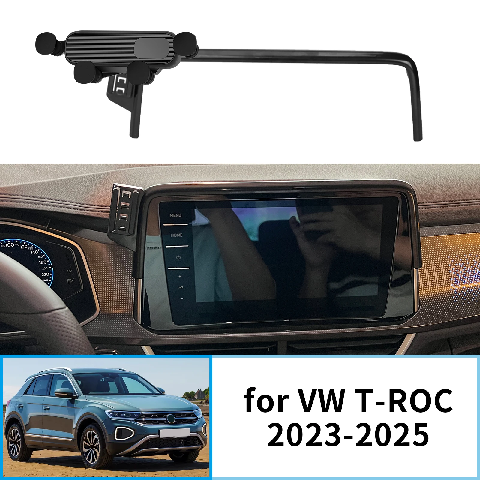 Car Mobile Phone Holder for VW T-ROC 2023 2024 2025 GPS Bracket Navigation Stand Auto Accessories