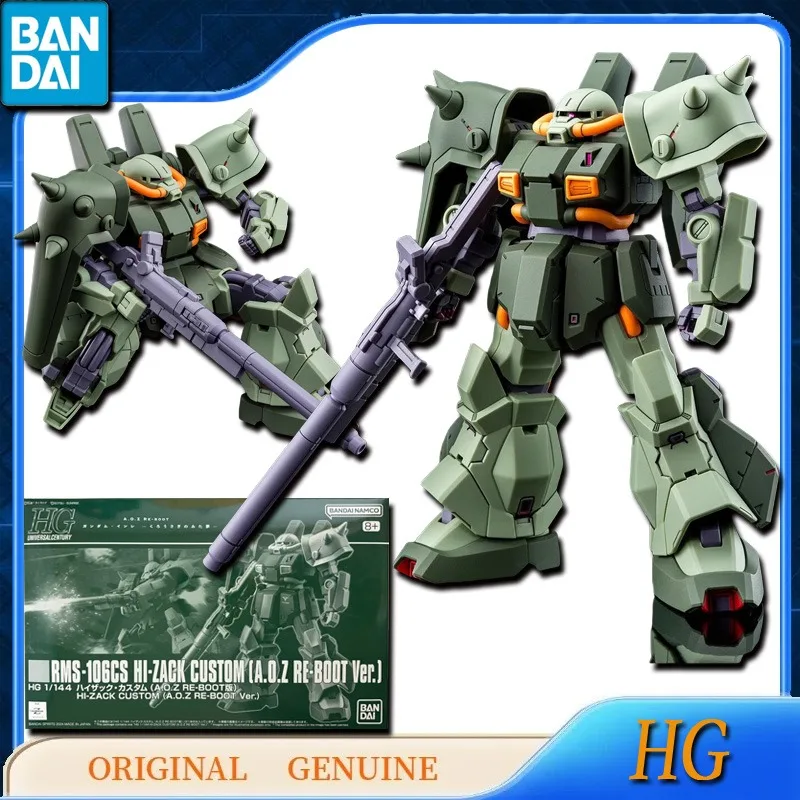 Bandai Original Genuine GUNDAM HG 1/144 RMS-106CS HI-ZACK CUSTOM Anime Action Figures Toys Kids Gift Assembly Model Ornaments