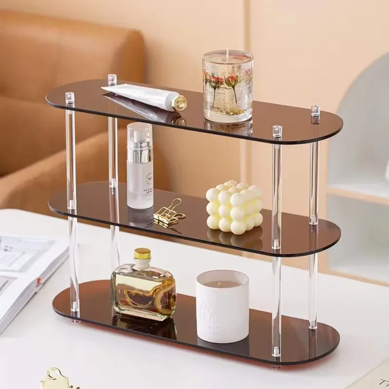 Luxury Acrylic Perfume Organizer Desktop Makeup Storage Rack Multi Layer Face Wash Cup Holder Aromatherapy Display Stand for