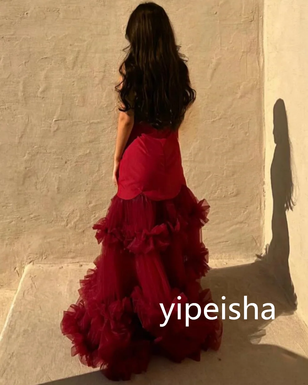 Customized Sweetheart Backless Ruched Bespoke Occasion Dresses A-line Satin Pleat Evening Dresses Sweep Train Prom Gowns