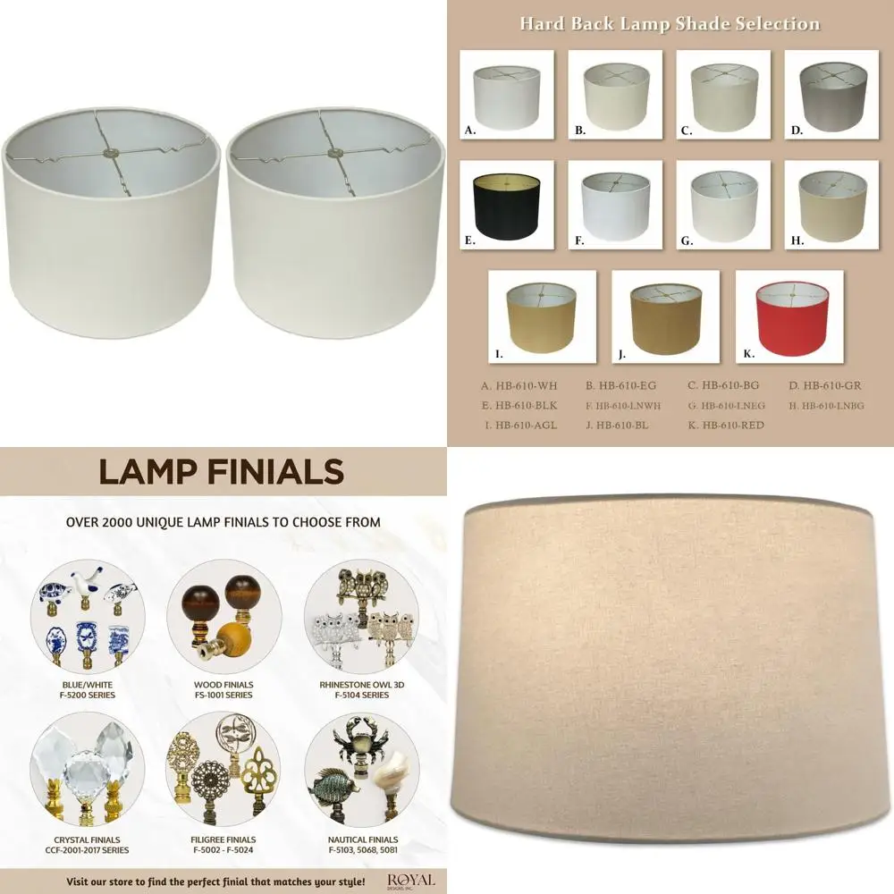 ظلال مصابيح ذات غلاف خلفي صلب من قشر البيض الضحل من الكتان، 15 × 16 × 10، عبوتان، ملحقات إضاءة منخفضة المستوى #1