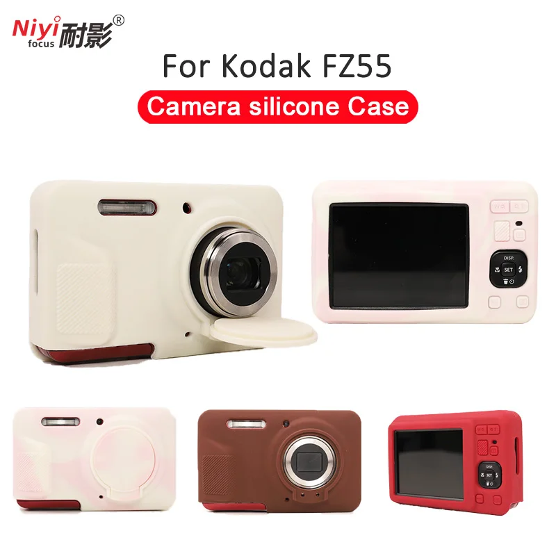 Camera Silicone Case for Kodak PIXPRO FZ55 Protective Body Cover FZ45 Base Mirrorless Camera Bag Lightweight Anti-slip
