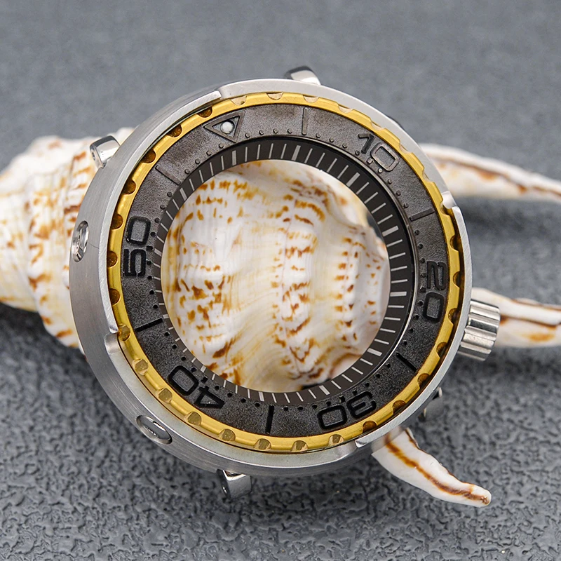 NH35-caja de reloj con caja de atún enlatado, cristal de zafiro, relojes mecánicos para Seiko NH35, movimiento automático, caja de reloj de buceo para hombre