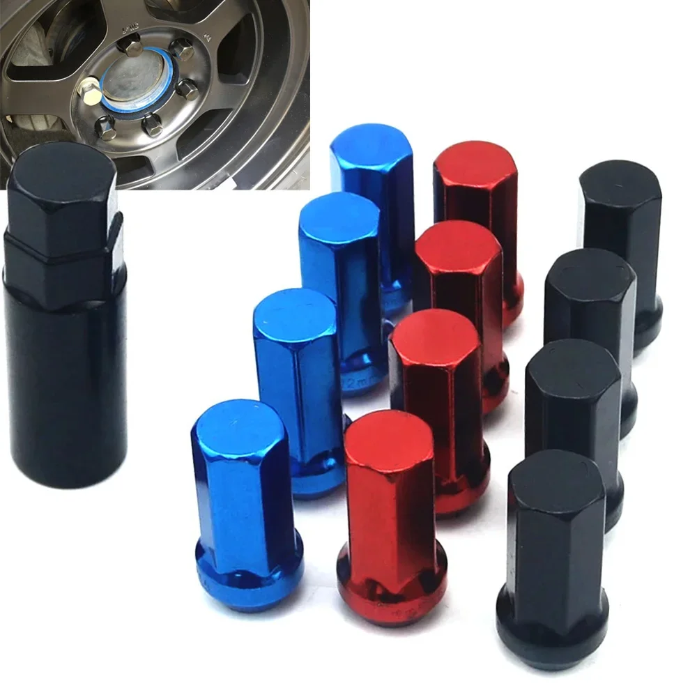 Universal 20pcs Racing Wheel Rims Lug Nuts M12 x 1.25 M12x1.5 Nut Car Wheel Lug Nuts Screw 45mm Stainless Steel Wheel Lug Nuts