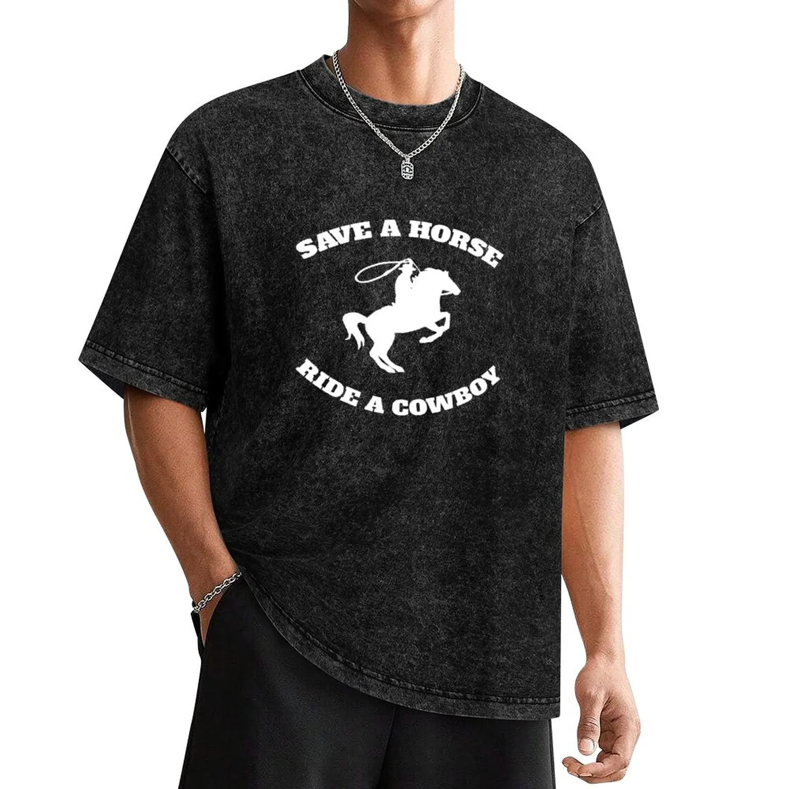 

Save A Horse and Ride A Cowboy V4 T-Shirt man clothes funny meme t-shirts cotton man t-shirts oversized t shirt men