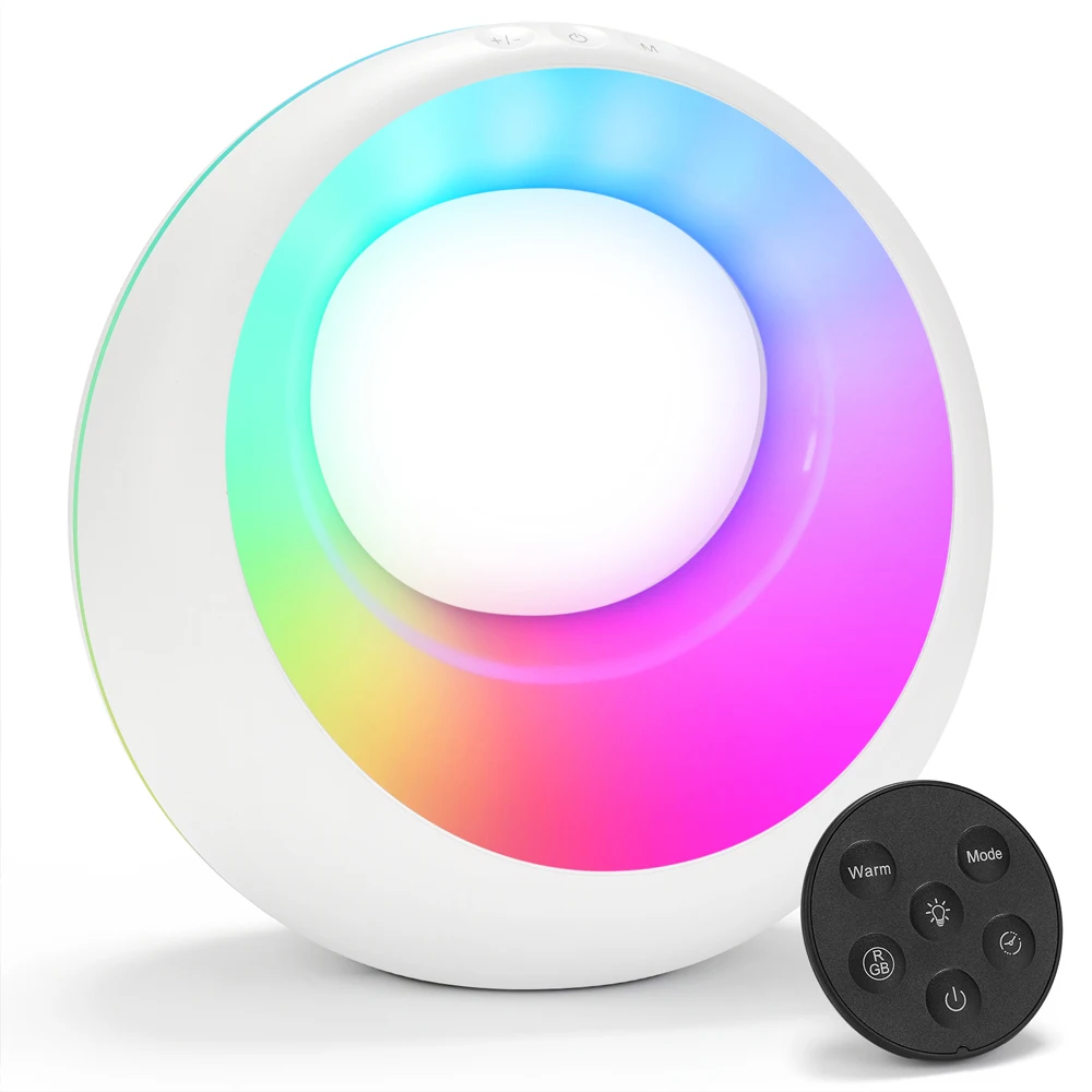 9 Color Changing Night Light Remote Control Touch USB Rechargeable RGB Night Lamp Dimmable Lamp Portable Table Bedside Lamp