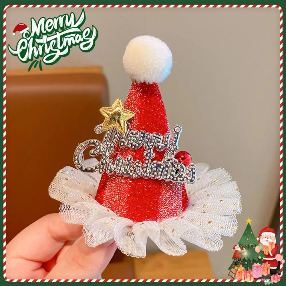 

Fashion Star Christmas Hair Clip Plush Ball Elk Santa Claus Duckbill Clip Headwear Hair Side Clip Christmas Hat Hairpin Party