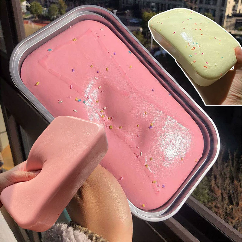 Squishy Sticky Box Cake Ornament Sensory Fidget Squishy Box Cake Squishy Slow Rising Squishy Anti Stress Ball Desk Accessiories