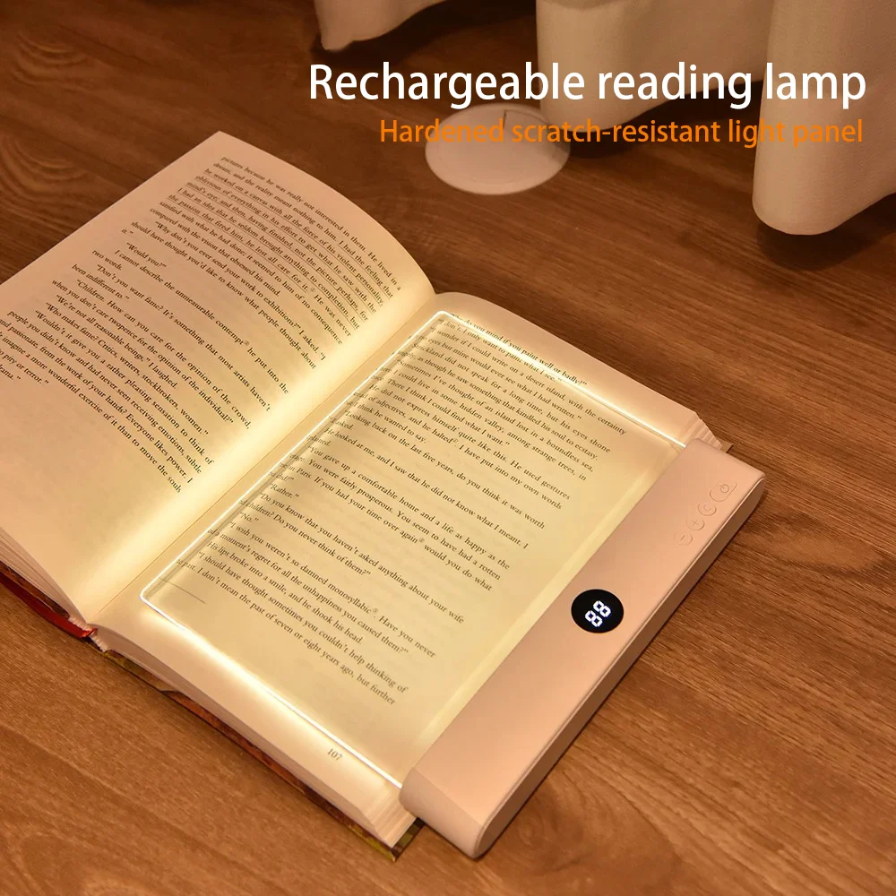 Luz de lectura recargable por USB, luz de lectura ajustable para tableta, lámpara de noche para dormitorio, luz nocturna portátil para estudiantes