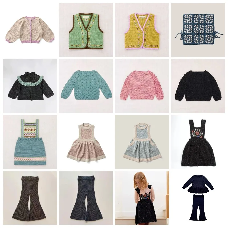 26MP Kids Knitting DRESS Sweatpants Set – Fall Winter  Printed Outwear for Boys and Girls Long Pants Children Cardigan